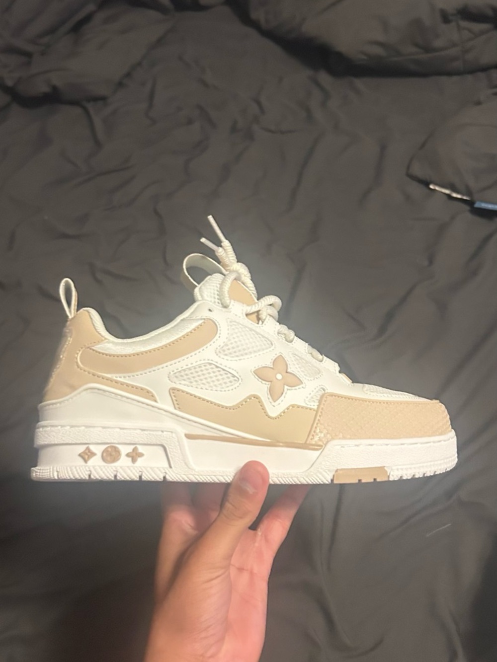 Louis Vuitton White and Beige Men's Sneakers